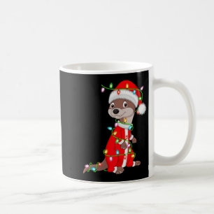 Otter Christmas Lights Santa Costume Cute Animal X Coffee Mug