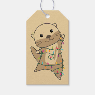 Otter Christmas Snow Winter Animals Otter Gift Tag