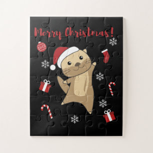 Otter Christmas Snow Winter Animals Otter Jigsaw Puzzle
