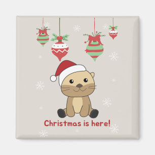 Otter Christmas Snow Winter Animals Otter Magnet