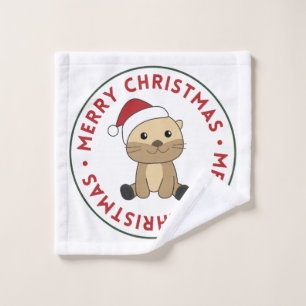 Otter Christmas Snow Winter Animals Otter Wash Clo Wash Cloth