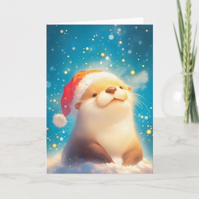 Otter Christmas Spirit Card (Front)