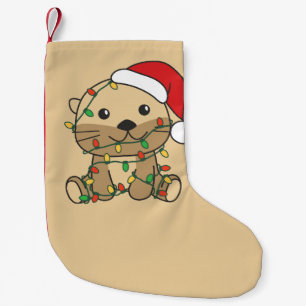 Otter Christmas Winter Animals Holiday Otters Small Christmas Stocking