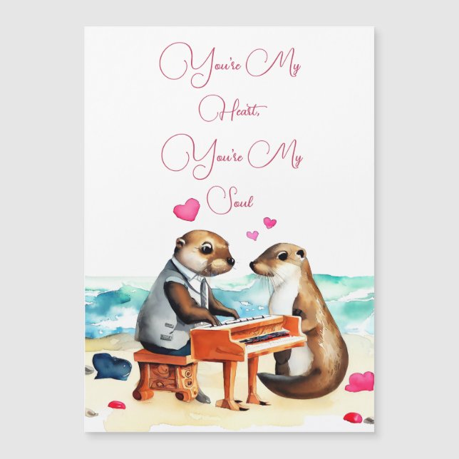 Otter Couple Love Greeting Card (Front)