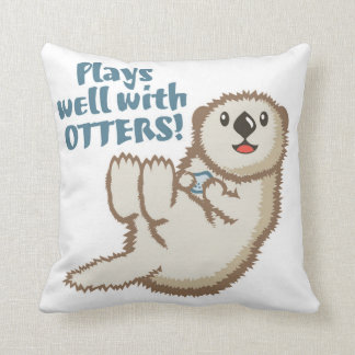 Otter Cuddle Throw Pillow