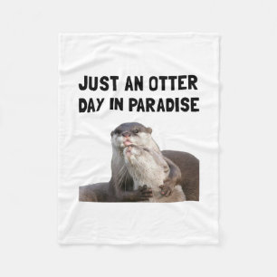 Otter Day Paradise Fleece Blanket