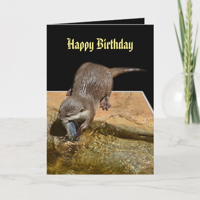 Otter Dimensional Art Birthday Card (Front)