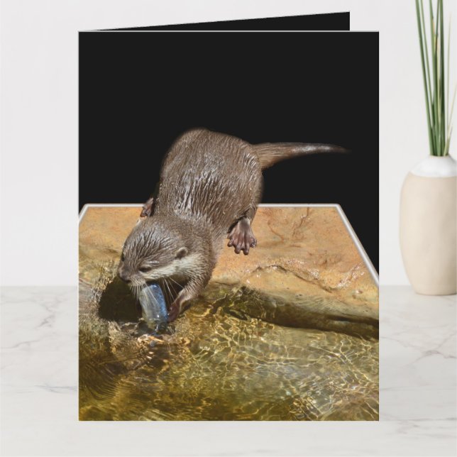 Otter Dimensional Art Jumbo Greeting Card (Front)