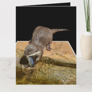 Otter Dimensional Art Jumbo Greeting Card