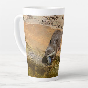 Otter Eating Otterly Delicious Fish, Latte Mug