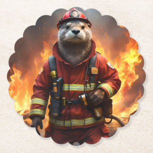 Otter Fire Fighter, Paper Coaster