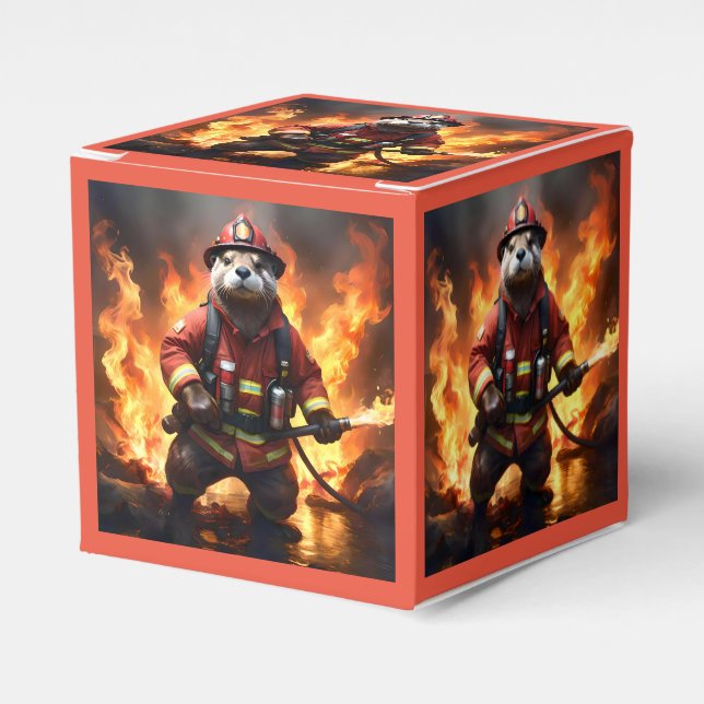 Otter Firefighter, Favor Box (Front Side)