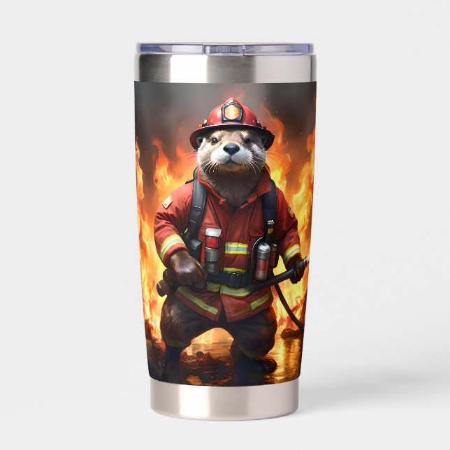 Otter Firefighter, Insulated Tumbler (Back)