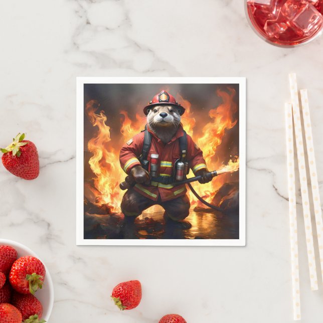 Otter Firefighter, Napkin (Insitu)