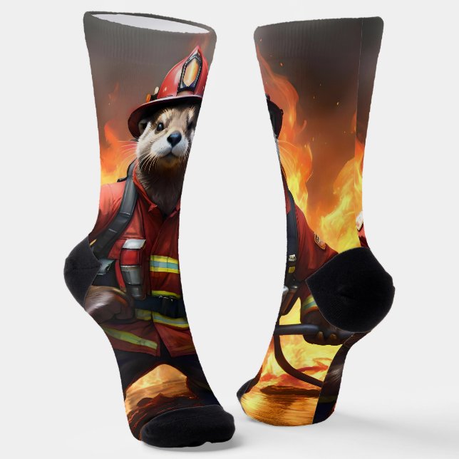 Otter Firefighter, Socks (Angled)