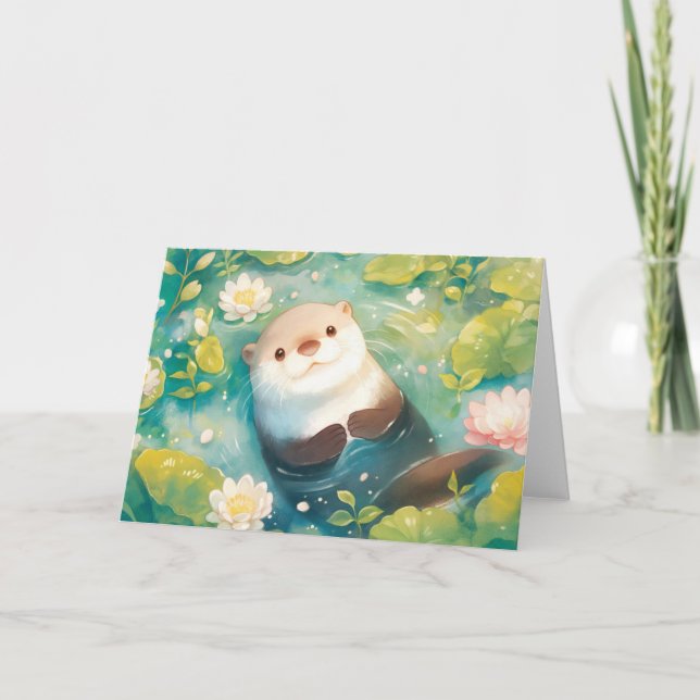 Otter Flowery Pond Card (Front)