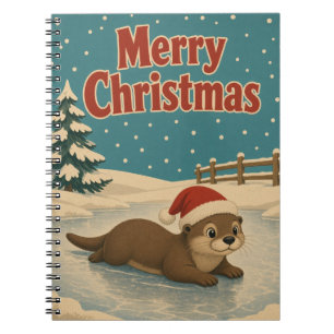 Otter Frozen Yard Animal Christmas Notebook