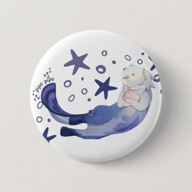 Otter Genshin Impact Button Pin (Front)