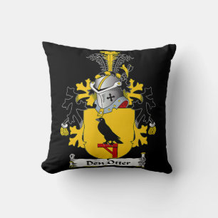 Otter Gift   Den Otter Coat of Arms - Family Crest Throw Pillow