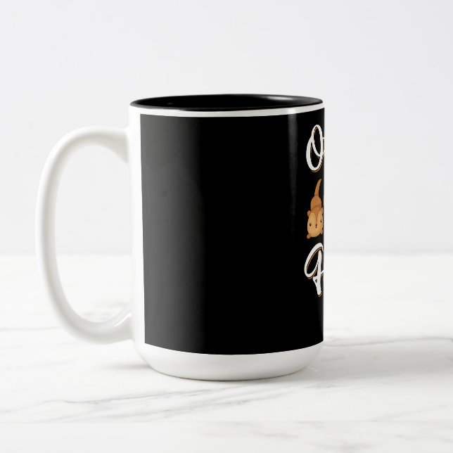 Otter Gift | Otters Make Me Happy Two-Tone Coffee Mug (Left)