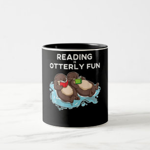 Otter Gift   Sea Otter Book Reading Gift Bookworm Two-Tone Coffee Mug