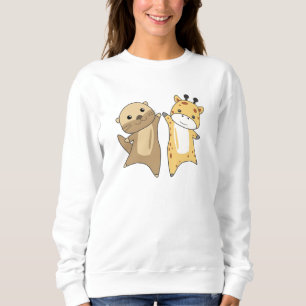 Otter Giraffe Sweet Animals For Children Animal Sweatshirt