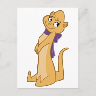 Otter Girl Sitting Postcard