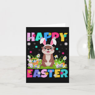 Otter Happy Easter Egg Hunt Bunny Ear Otter Easter Card