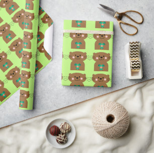 Otter Heart Wrapping Paper