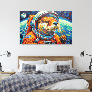 OTTER IN SPACE-3 CANVAS PRINT