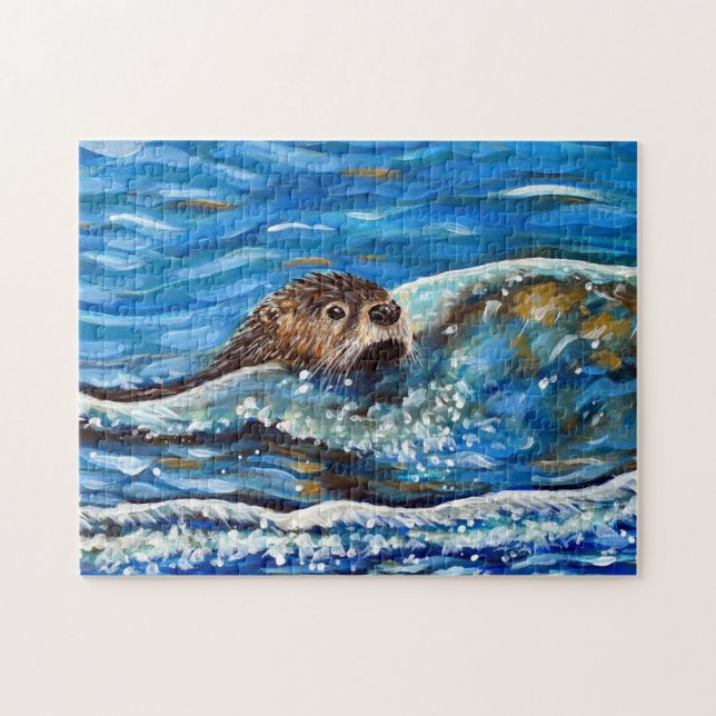 Otter in the Sea Painting Jigsaw Puzzle (Horizontal)