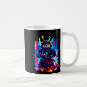Otter Katana Cyberpunk Neon Samurai Japanese Art Coffee Mug