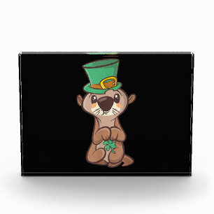Otter leprechaun st patricks day Gift for mom Photo Block