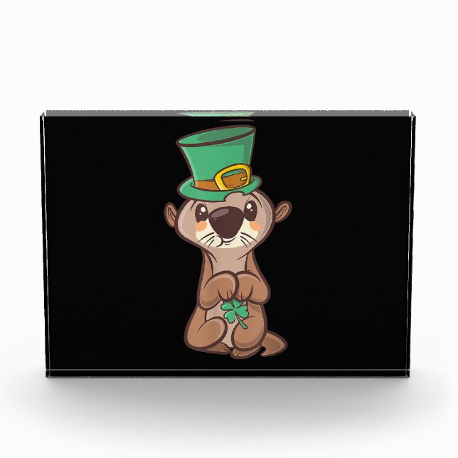 Otter leprechaun st patricks day| Gift for mom Photo Block (Front)