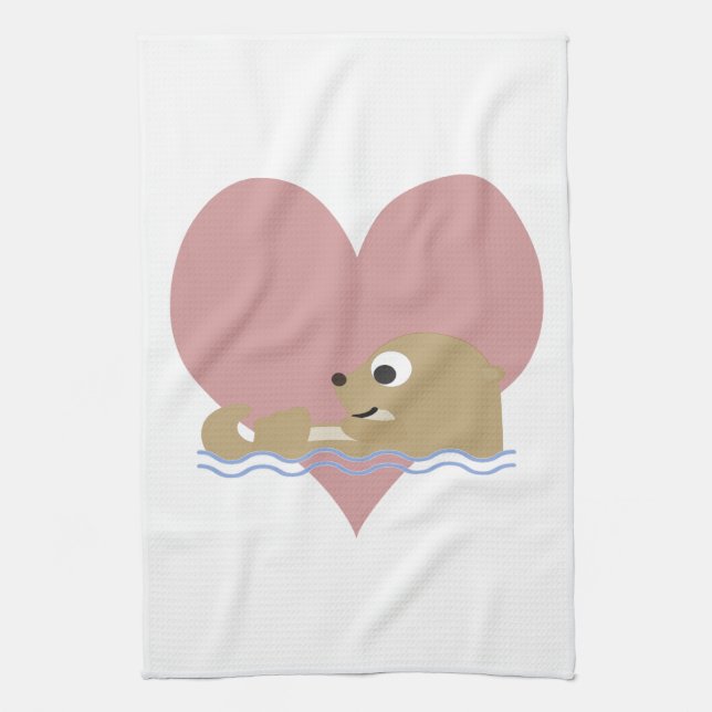 Otter Love Kitchen Towel (Vertical)