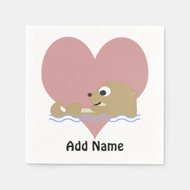 Otter Love Napkin (Front)