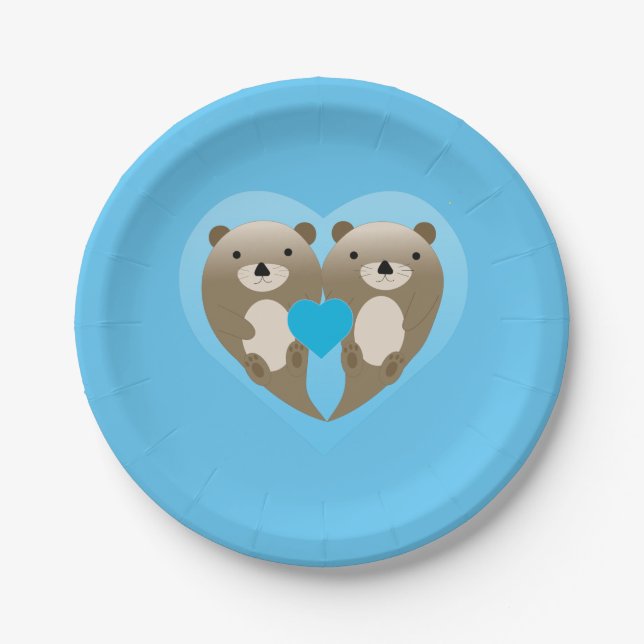Otter Love Paper Plate (Front)