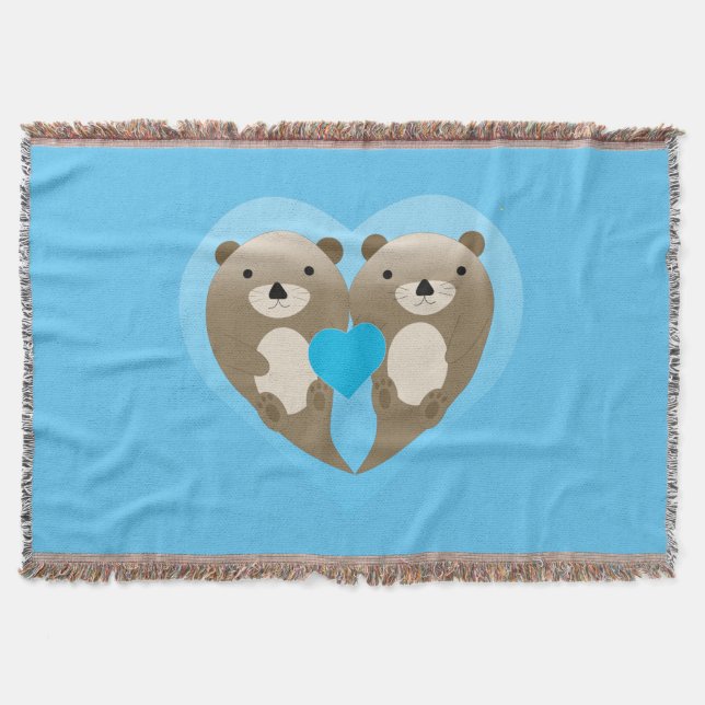 Otter Love Throw Blanket (Front)