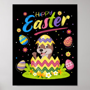 Otter Lover Funny Easter Egg Otter Happy Easter Poster