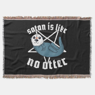 Otter Lovers Satanic Pentagram Satan Otter Gift Throw Blanket