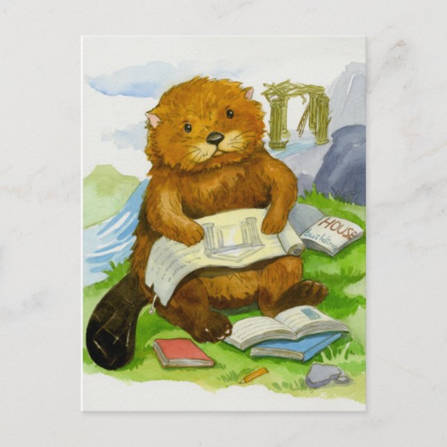 Otter loves to read Postcard (Front)