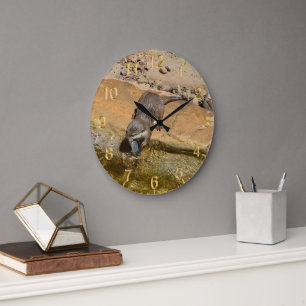Otter Loving His Lunch, Large Clock