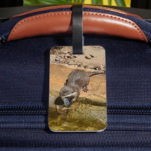 Otter Loving His Lunch, Luggage Tag