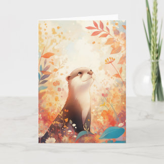 Otter Magical Foliage Card