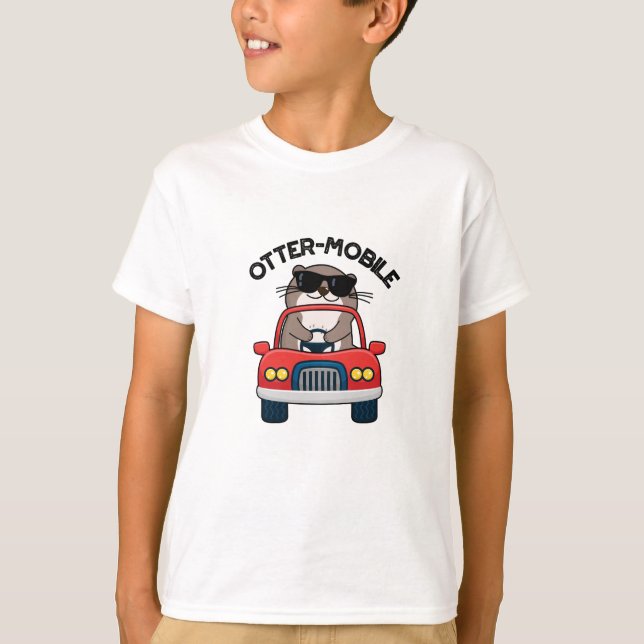 Otter-mobile Funny Animal Car Pun  T-Shirt (Front)