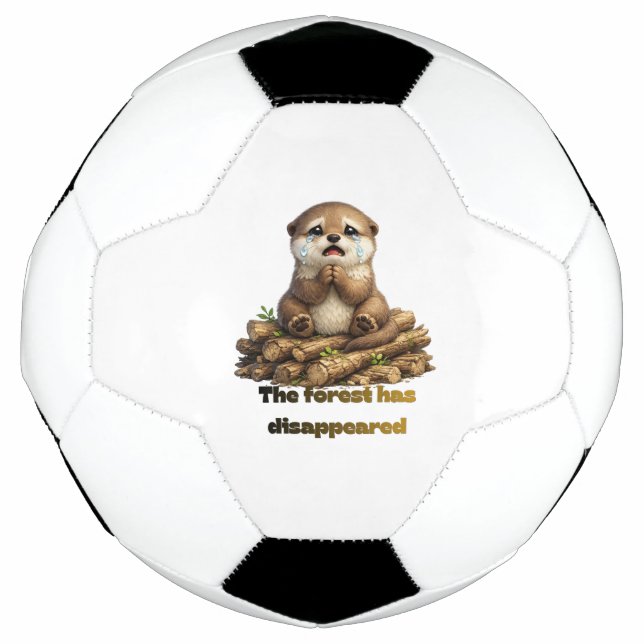 Otter on Cut Logs Forest Conservation Design Soccer Ball (Front)