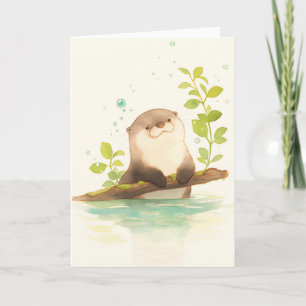 Otter on the Driftwood Dream Card