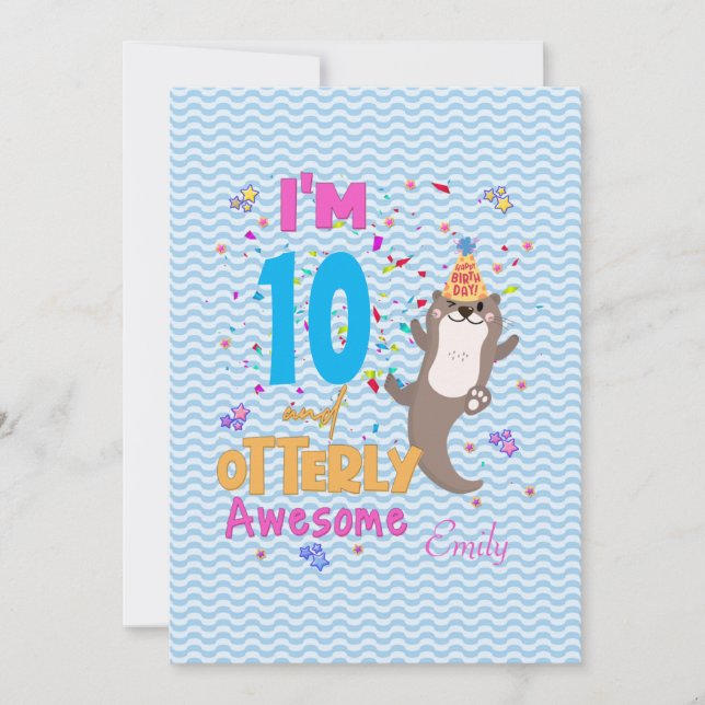 Otter Otterly Awesome Birthday Girl  Invitation (Front)
