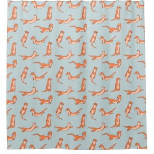 Otter Pattern Shower Curtain