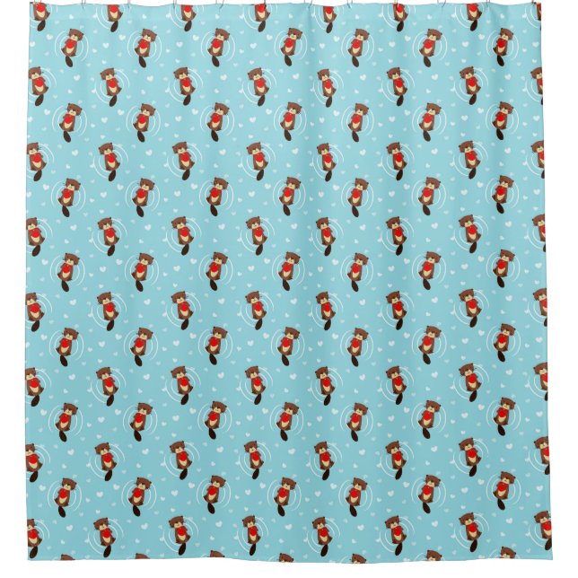 Otter Pattern Shower Curtain (Front)